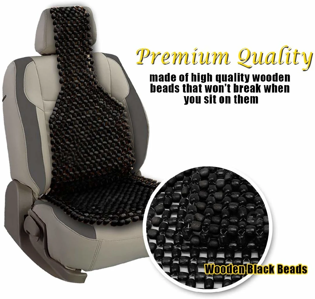 Best Sellers Car Accessories Black Wooden Beaded Seat Cover Cushion