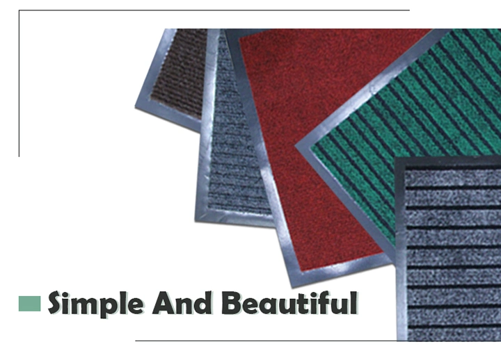 PVC Backing Nonwoven Surface Entrance Anti-Slip Double-Ribbed Door Mat