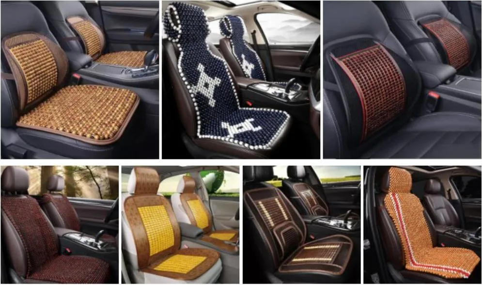 Wholesale Price Car Accessory Massage Breathable Cool Waterproof Color Car Wooden Seat Cushion Cover