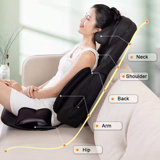 8 types de modes de fonction de thérapie par la chaleur électrique siège de voiture au coussin de massage du dos et du cou