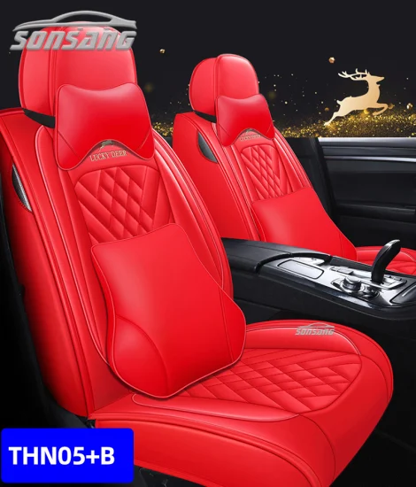 Housse de siège de voiture en cuir universel de luxe, coussin de siège complet