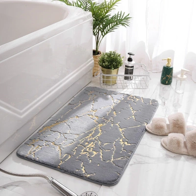 Tapis de bain antidérapant absorbant l'eau en feuille d'or